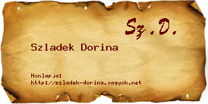 Szladek Dorina névjegykártya